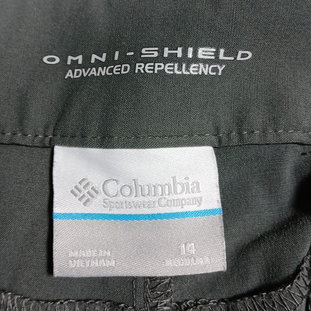 Columbia Convertible Pants Women's 14 Gray Omni-Shield Hiking Zip Off Shorts - Picture 3 of 10